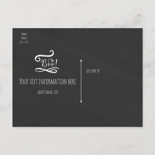 Elegant krijtbord pompoen Halloween Party Uitnodiging Briefkaart (Achterkant)