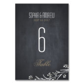 Elegant krijtbord rustiek trouwtafel nummer kaart (Voorkant)