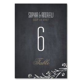 Elegant krijtbord rustiek trouwtafel nummer kaart