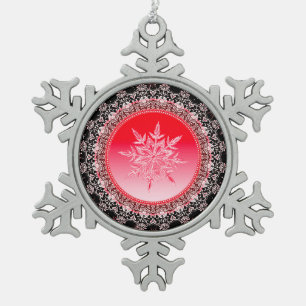 Elegant kristal tin sneeuwvlok ornament