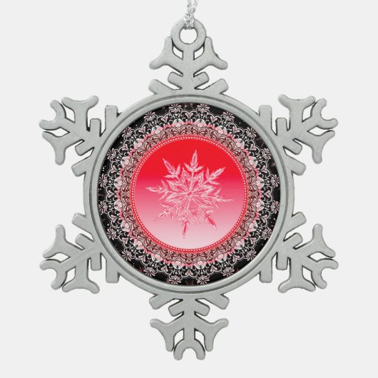 Elegant kristal tin sneeuwvlok ornament (Voorkant)
