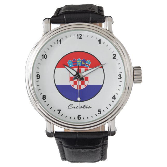 Elegant Kroatië Watch & Kroatische vlag Horloge (Voorkant)