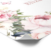 Elegant Kroon Prinses Meisje 1e Verjaardag Welkom Poster (Hoek)