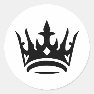 Elegant kroon silhouet in monochroom ronde sticker