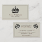Elegant  kroon visitekaartje (Voorkant / Achterkant)