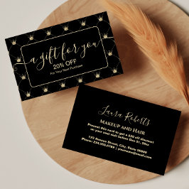 Elegant Kroonmotief Zwart Goud Kortingskaartje