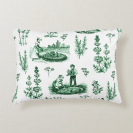 Elegant  Kruiden Tuin Sage Groen Toile Accent Kussen
