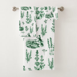 Elegant  Kruiden Tuin Sage Groen Toile Bad Handdoek