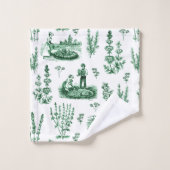 Elegant  Kruiden Tuin Sage Groen Toile Bad Handdoek (Wasdoekje)