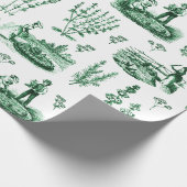 Elegant  Kruiden Tuin Sage Groen Toile Cadeaupapier (Hoek)