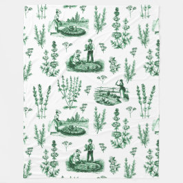 Elegant  Kruiden Tuin Sage Groen Toile Fleece Deken