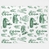 Elegant Kruiden Tuin Sage Groen Toile Fleece Deken (Voorkant (Horizontaal))