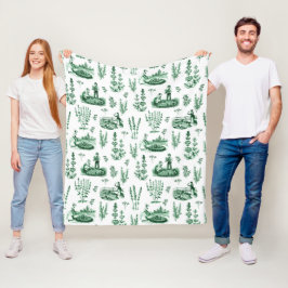 Elegant  Kruiden Tuin Sage Groen Toile Fleece Deken