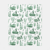 Elegant  Kruiden Tuin Sage Groen Toile Fleece Deken (Voorkant)