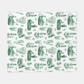 Elegant  Kruiden Tuin Sage Groen Toile Fleece Deken (Voorkant (Horizontaal))