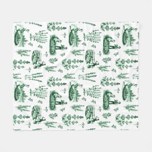 Elegant Kruiden Tuin Sage Groen Toile Fleece Deken (Voorkant (Horizontaal))