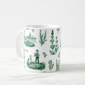 Elegant  Kruiden Tuin Sage Groen Toile Koffiemok (Voorkant links)