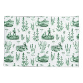 Elegant  Kruiden Tuin Sage Groen Toile Kussensloop (Achterkant-Links)