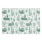 Elegant  Kruiden Tuin Sage Groen Toile Kussensloop (Achterkant-Rechts)