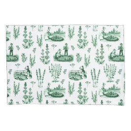Elegant  Kruiden Tuin Sage Groen Toile Kussensloop
