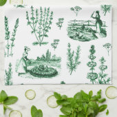 Elegant Kruiden Tuin Sage Groen Toile Theedoek (Gevouwen)