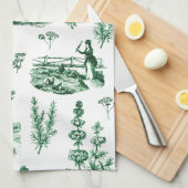 Elegant Kruiden Tuin Sage Groen Toile Theedoek (Quarter Fold)