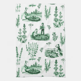 Elegant  Kruiden Tuin Sage Groen Toile Theedoek