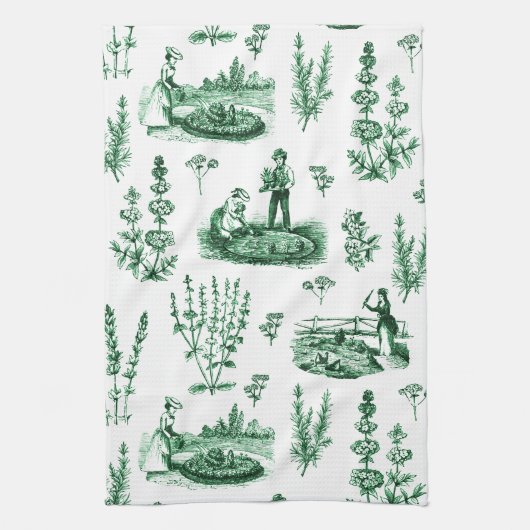 Elegant Kruiden Tuin Sage Groen Toile Theedoek (Verticaal)