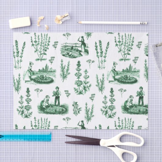 Elegant  Kruiden Tuin Sage Groen Toile Tissuepapier (Craft)