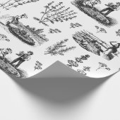 Elegant  kruidentuin zwart wit toilet cadeaupapier (Hoek)