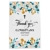 Elegant kruis blauw doopsel medium cadeauzakje (Voorkant)