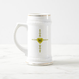 Elegant Kruis en Hart Enkele Initiële Liefde Bierpul