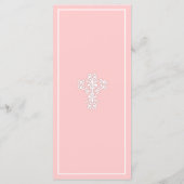 Elegant kruis in Roze Menu Page Rack-kaart (Achterkant)