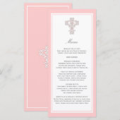 Elegant kruis in Roze Menu Page Rack-kaart (Voorkant / Achterkant)