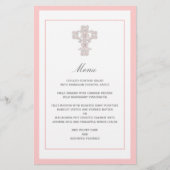 Elegant kruis in roze menupagina (Voorkant)