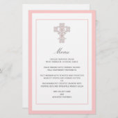 Elegant kruis in roze menupagina (Voorkant / Achterkant)