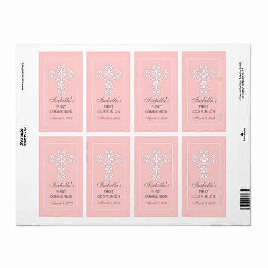 Elegant kruis in roze voor Sticker Label (Full Sheet)