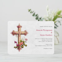 Elegant kruis met roze bloemen bruiloft