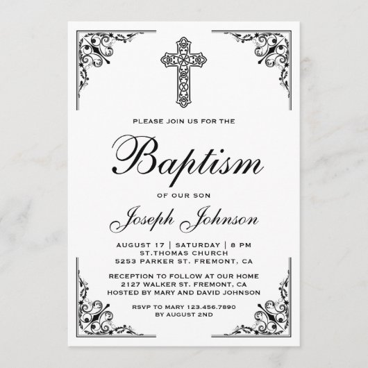 Elegant   Kruisdoop Kaart (Voorkant)