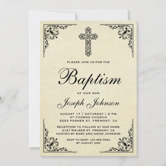 Elegant   Kruisdoop Kaart (Voorkant)