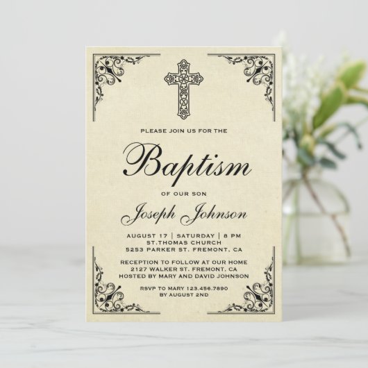 Elegant   Kruisdoop Kaart (Staand voorkant)