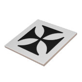 Elegant kruispatroon zwart, lichtgrijs tegeltje (Zijkant)