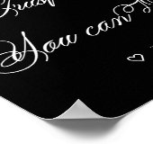 Elegant kun je dansen | Grappige witte kalligrafie Poster (Hoek)