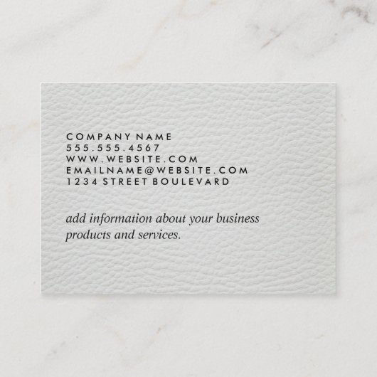 Elegant kunstleder visitekaartje (Achterkant)