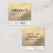 Elegant kunstleder | Zijde Vierkante Visitekaartje (Voorkant / Achterkant)