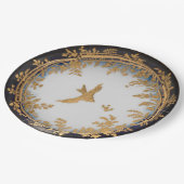 Elegant  kunstwerk Gold Bird Swallow Papieren Bordje (Gekanteld)