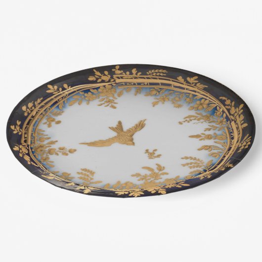 Elegant  kunstwerk Gold Bird Swallow Papieren Bordje (Gekanteld)