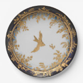 Elegant  kunstwerk Gold Bird Swallow Papieren Bordje (Voorkant)