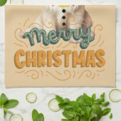 Elegant  kunstwerk Santa dog Christmas Theedoek (Gevouwen)