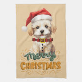 Elegant  kunstwerk Santa dog Christmas Theedoek (Verticaal)